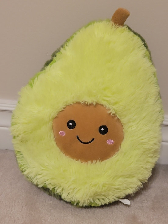 Other - Plush Avocado Pillow with Smiley Face - Lime Green